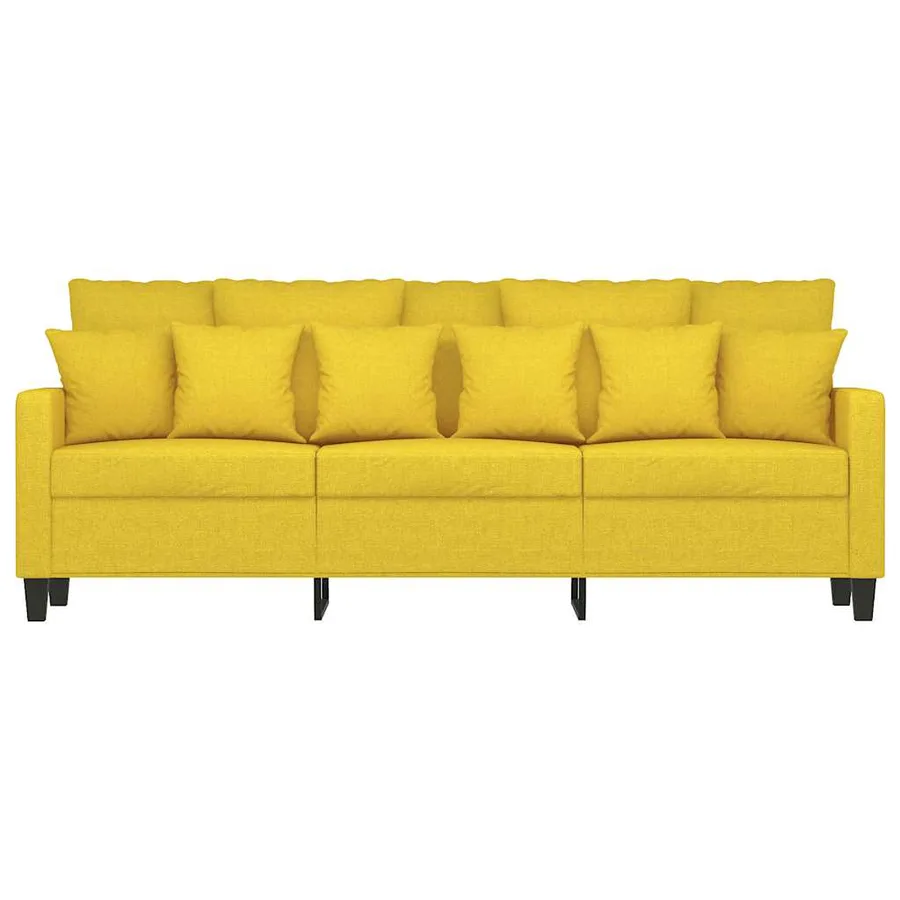 Canapé à 3 places Jaune clair 180 cm Tissu - 4