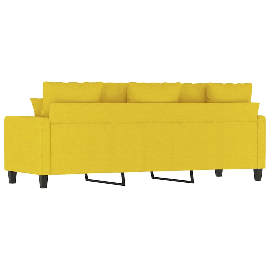 Canapé à 3 places Jaune clair 180 cm Tissu - 6