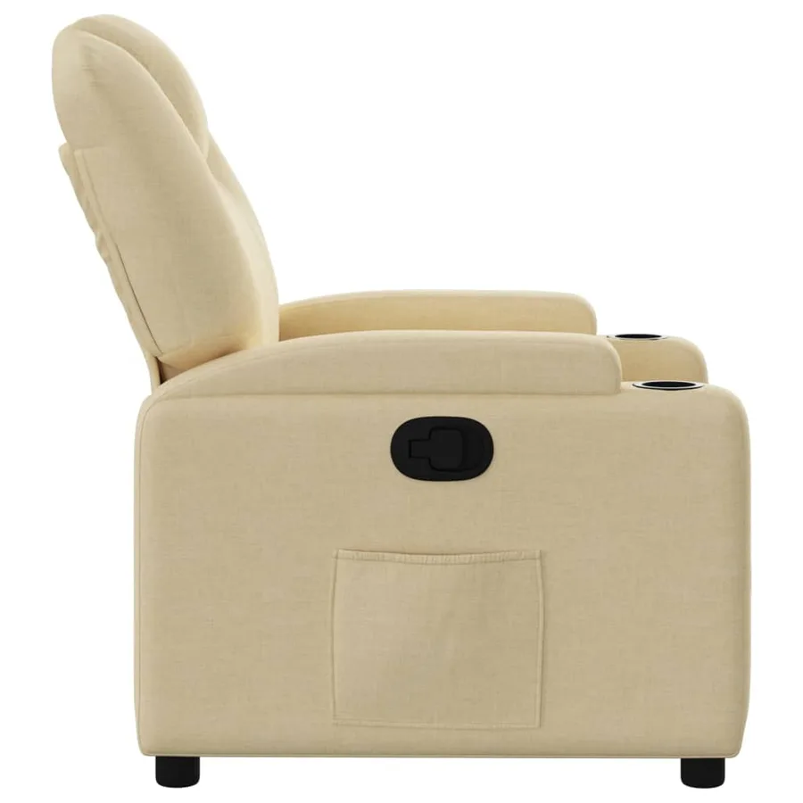 Fauteuil inclinable Crème Tissu - 4
