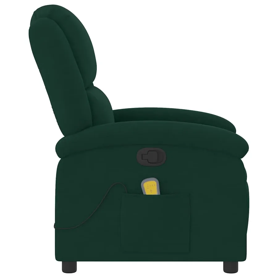 Fauteuil de massage inclinable vert foncé velours - 6