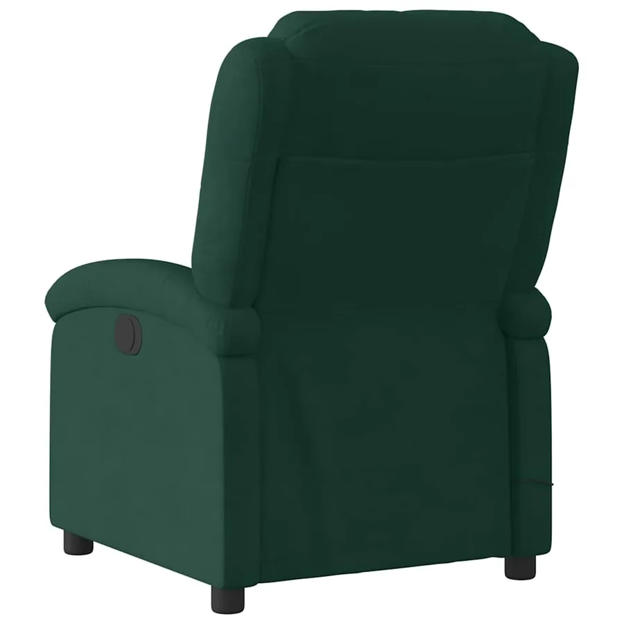 Fauteuil de massage inclinable vert foncé velours - 7