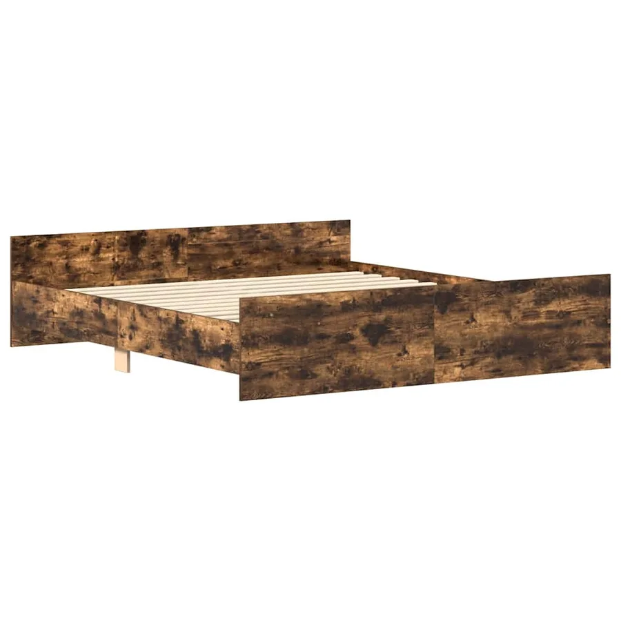 Cadre de lit sans matelas chêne fumé 200x200 cm - 10