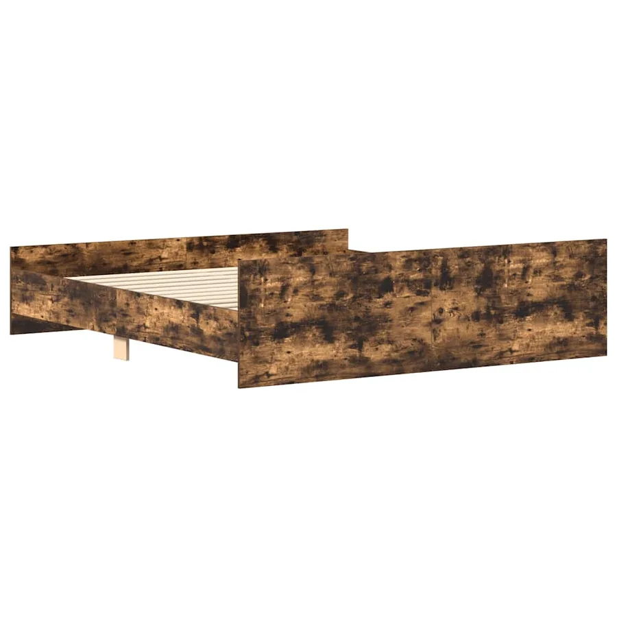 Cadre de lit sans matelas chêne fumé 200x200 cm - 7