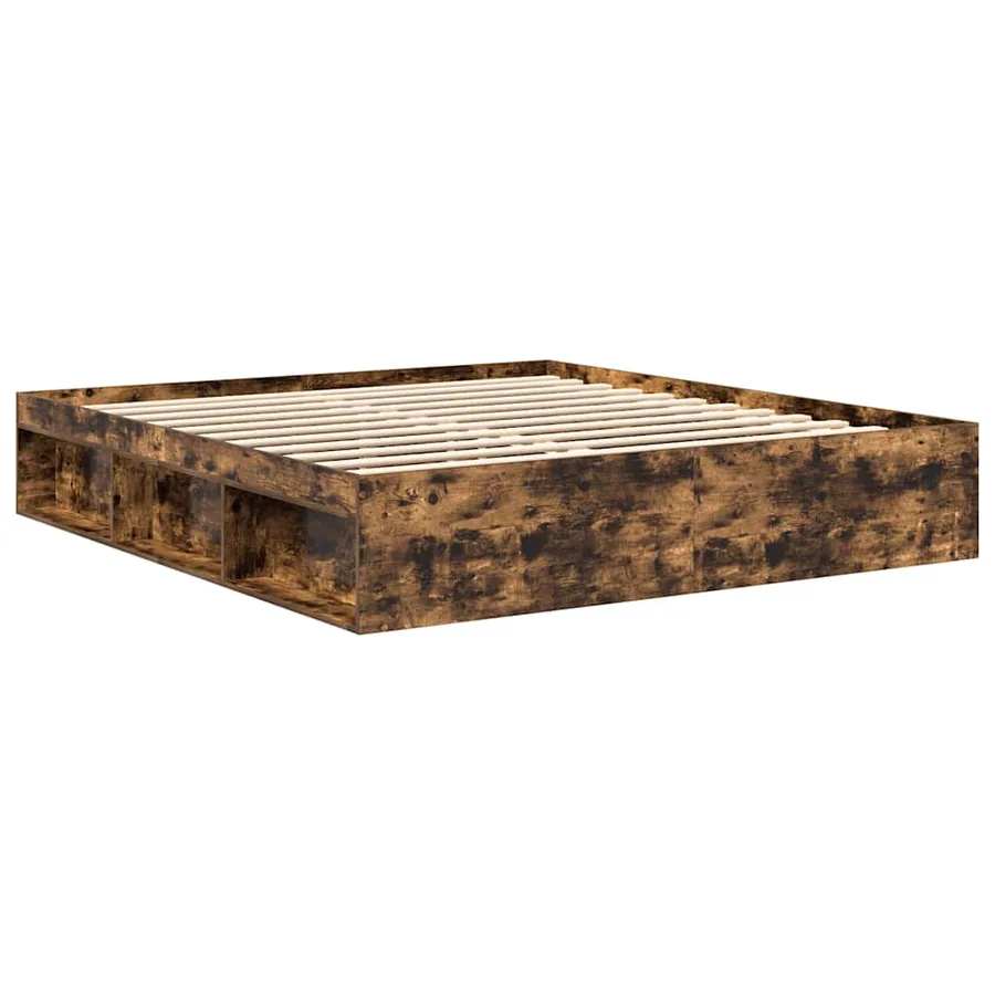 Cadre de lit sans matelas chêne fumé 180x200 cm - 7