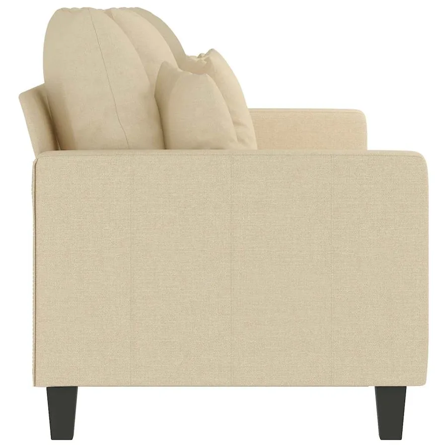 Canapé à 3 places Crème 180 cm Tissu - 5
