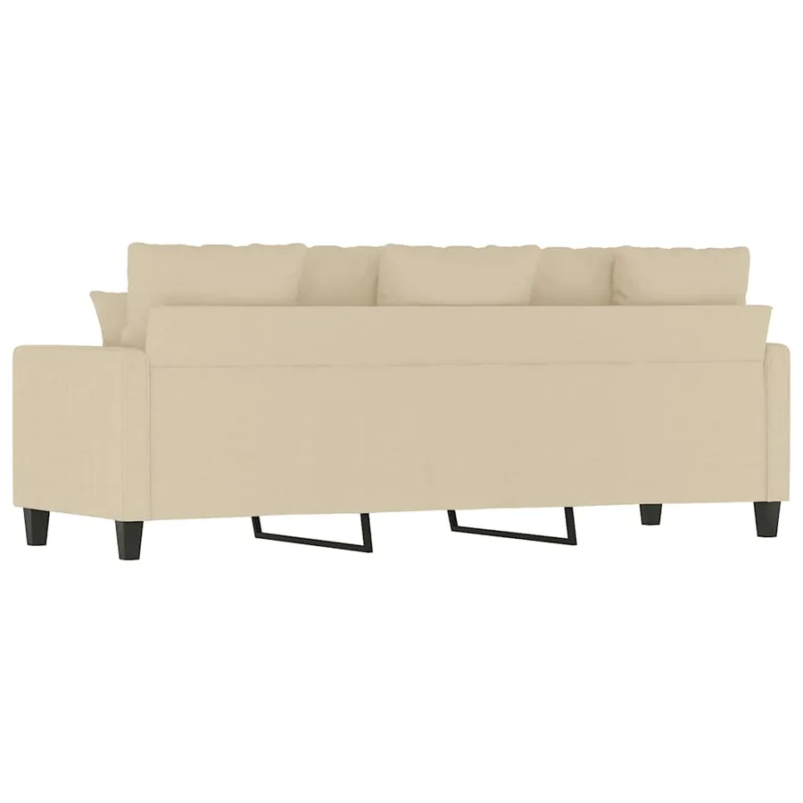 Canapé à 3 places Crème 180 cm Tissu - 6
