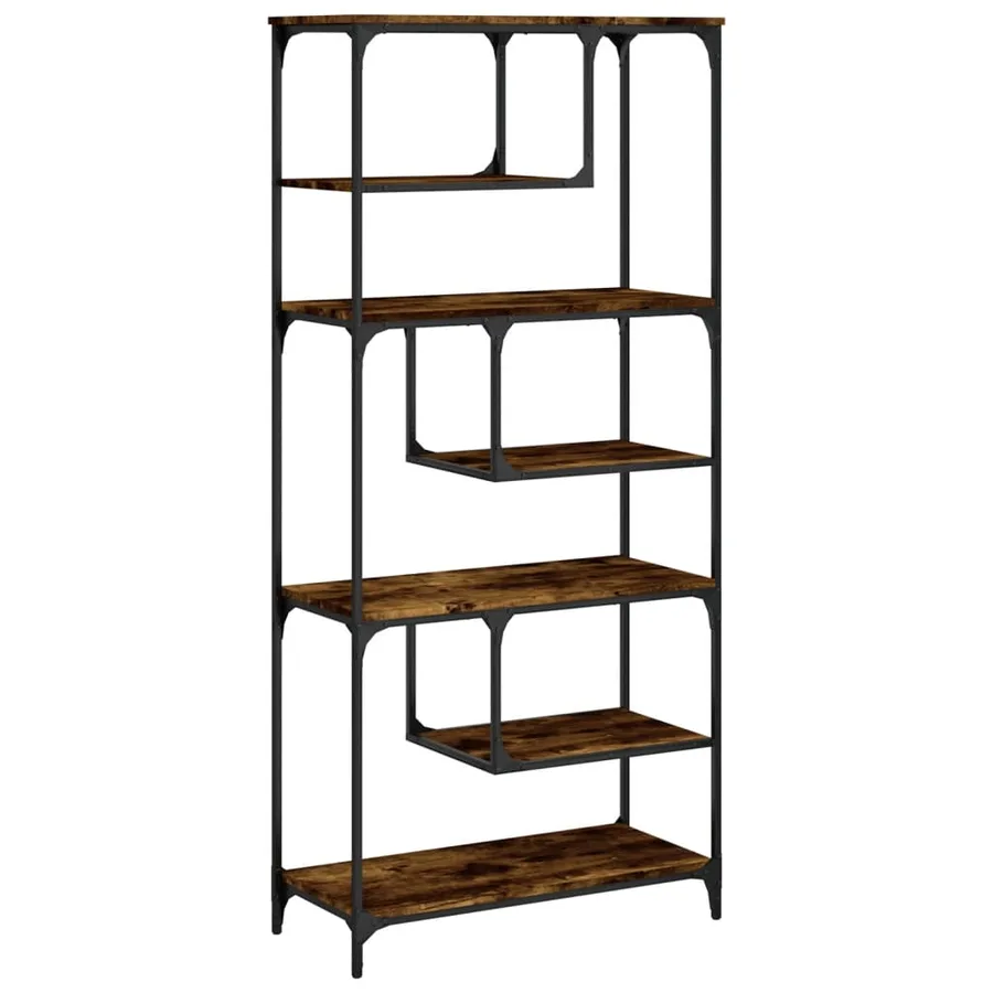 Bibliothèque chêne fumé 81x36x176 cm bois d'ingénierie - 2