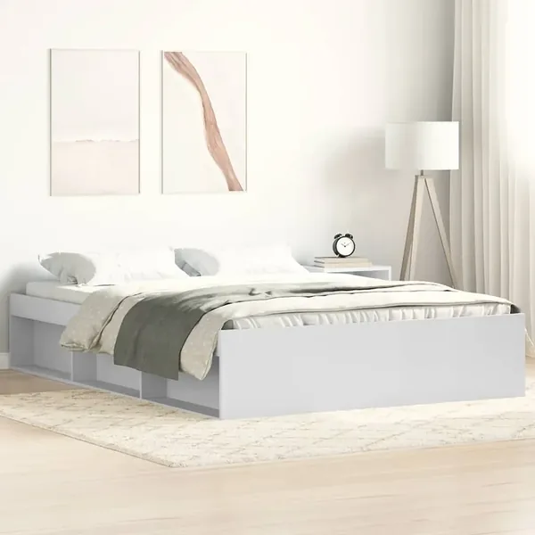 Cadre de lit sans matelas blanc 160x200 cm