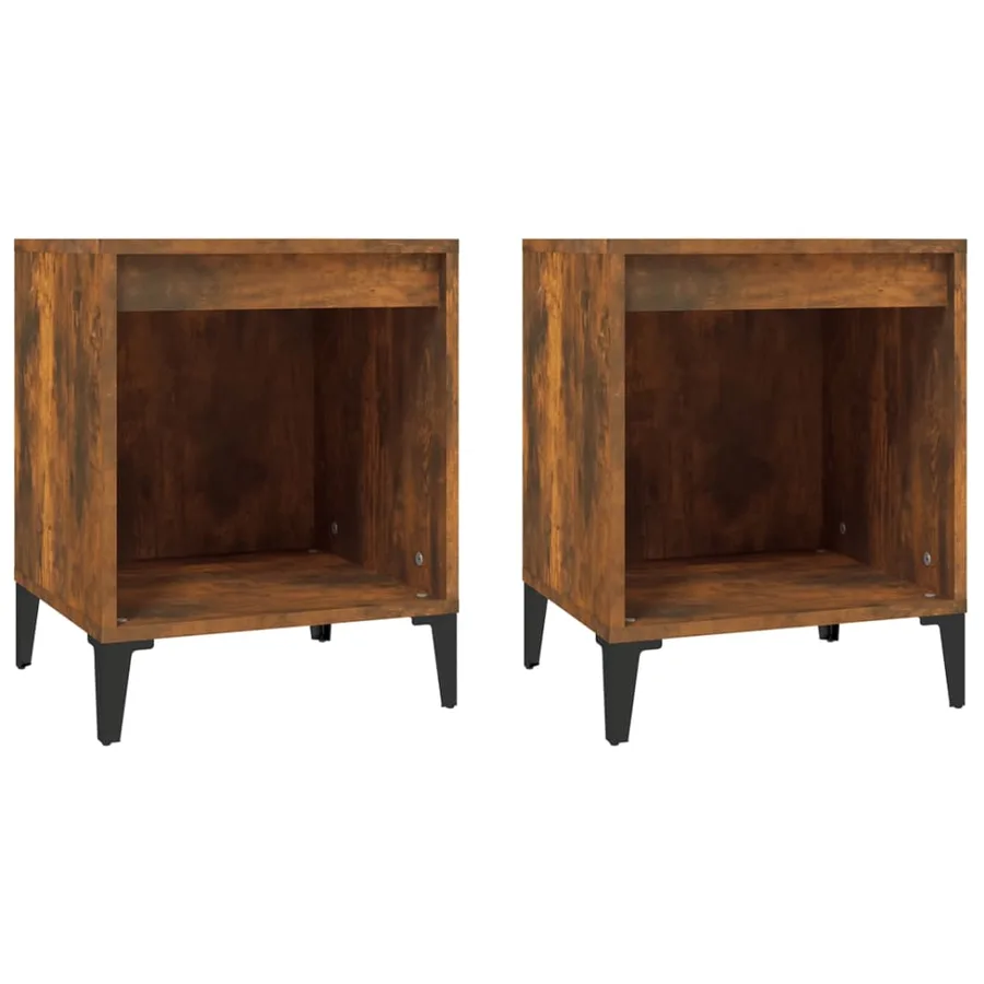 Tables de chevet 2 pcs Chêne fumé 40x35x50 cm - 2