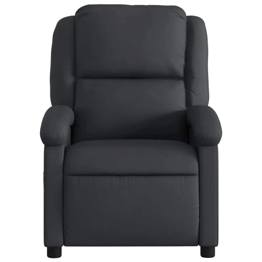 Fauteuil de massage inclinable noir cuir véritable - 7