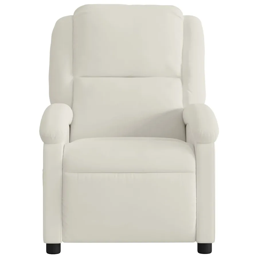 Fauteuil inclinable en velours crème - 3