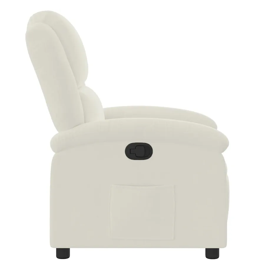 Fauteuil inclinable en velours crème - 4