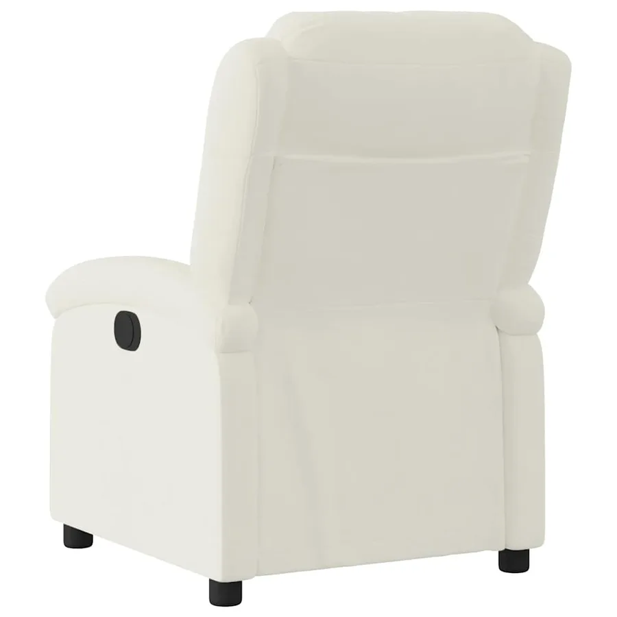 Fauteuil inclinable en velours crème - 5