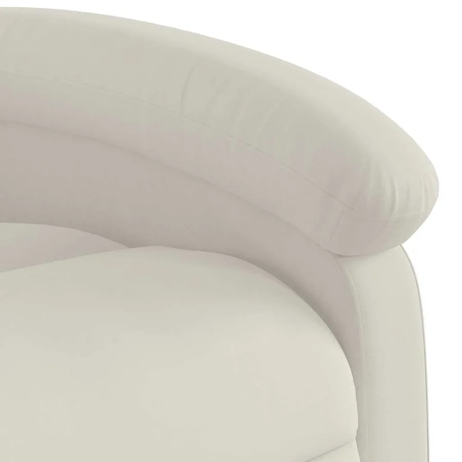 Fauteuil inclinable en velours crème - 8