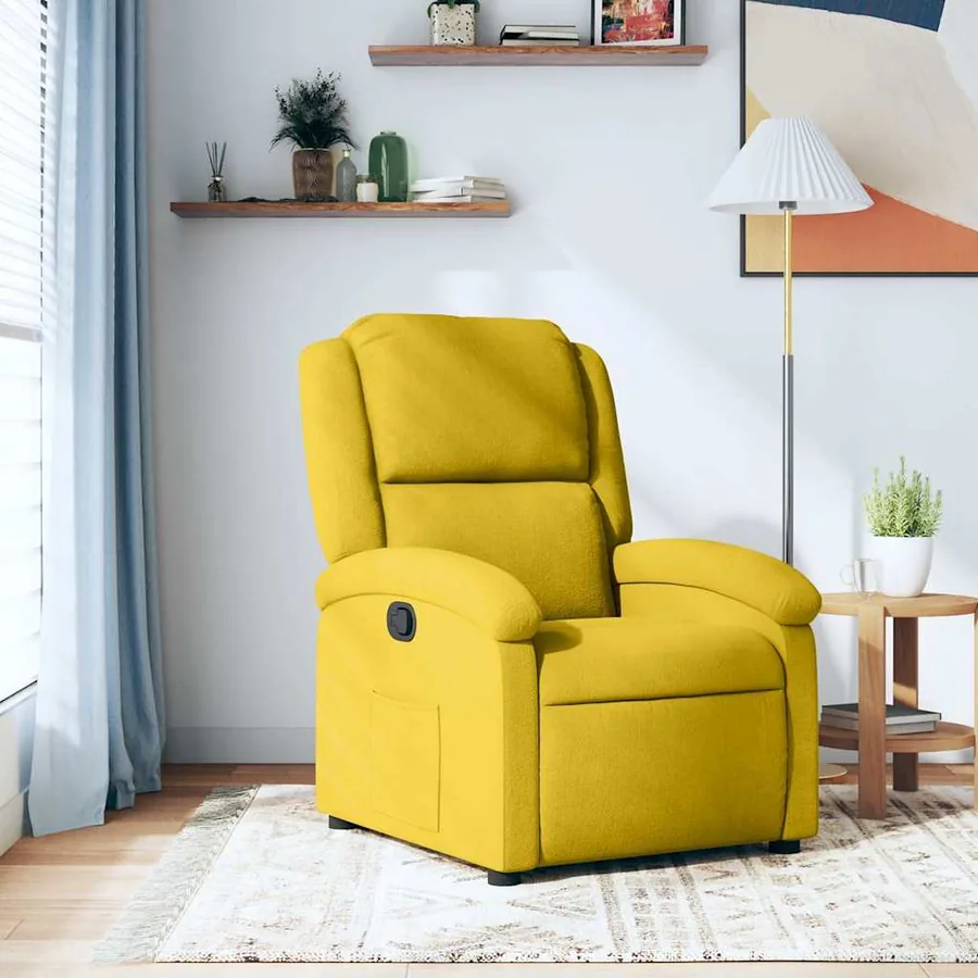 Fauteuil inclinable jaune velours