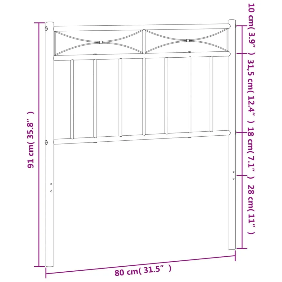 Tête de lit de remplacement métal blanc 75 cm - 6