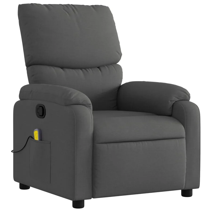 Fauteuil de massage inclinable gris foncé tissu - 3