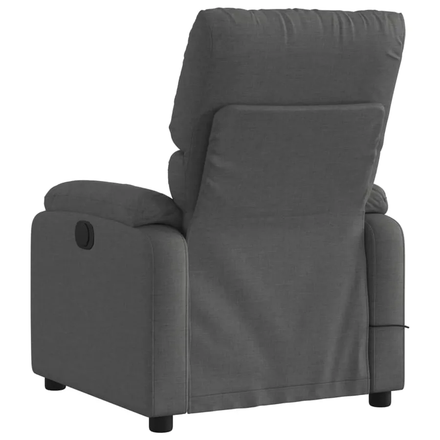 Fauteuil de massage inclinable gris foncé tissu - 4