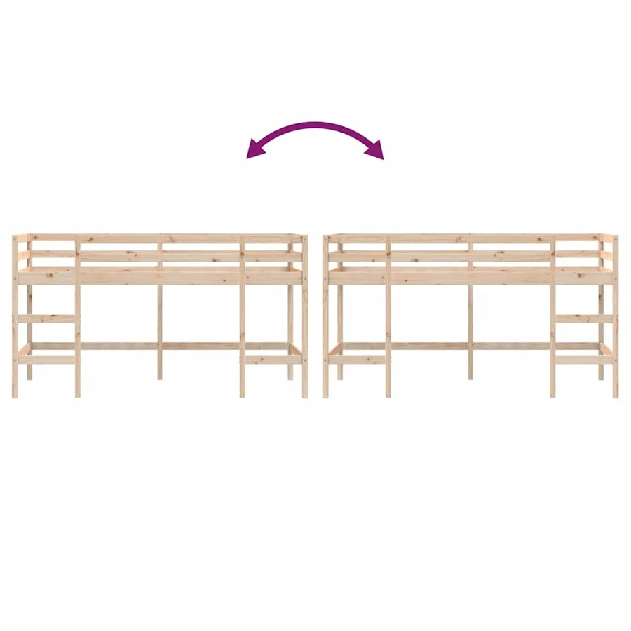 Lit mezzanine d'enfants sans matelas avec échelle 90x190 cm - 8