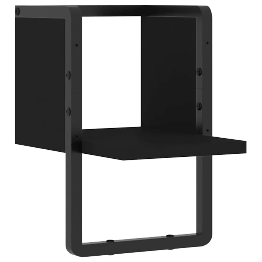 Étagère murale avec barre noir 20x25x30 cm - 2