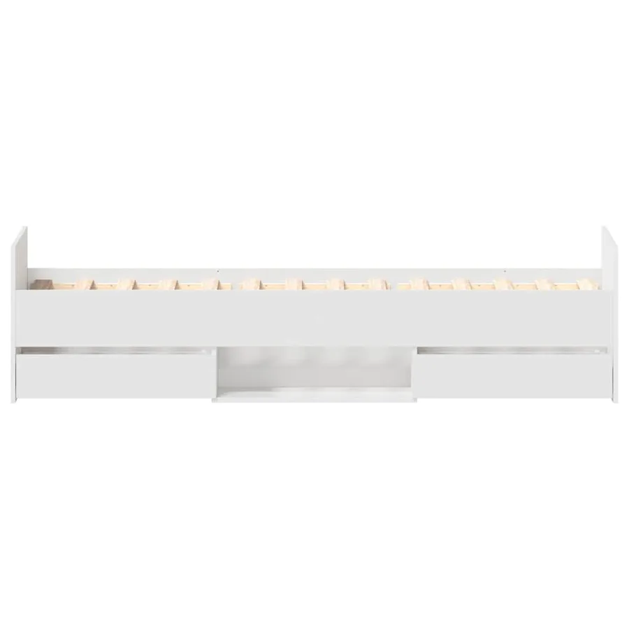 Cadre de lit sans matelas blanc 100x200 cm - 7