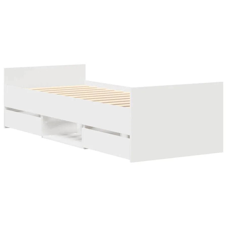 Cadre de lit sans matelas blanc 100x200 cm - 8