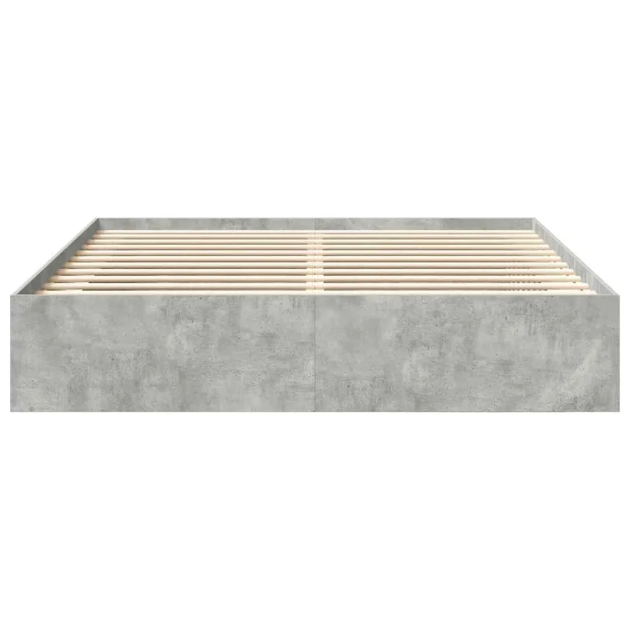 Cadre de lit sans matelas gris béton 200x200 cm - 5