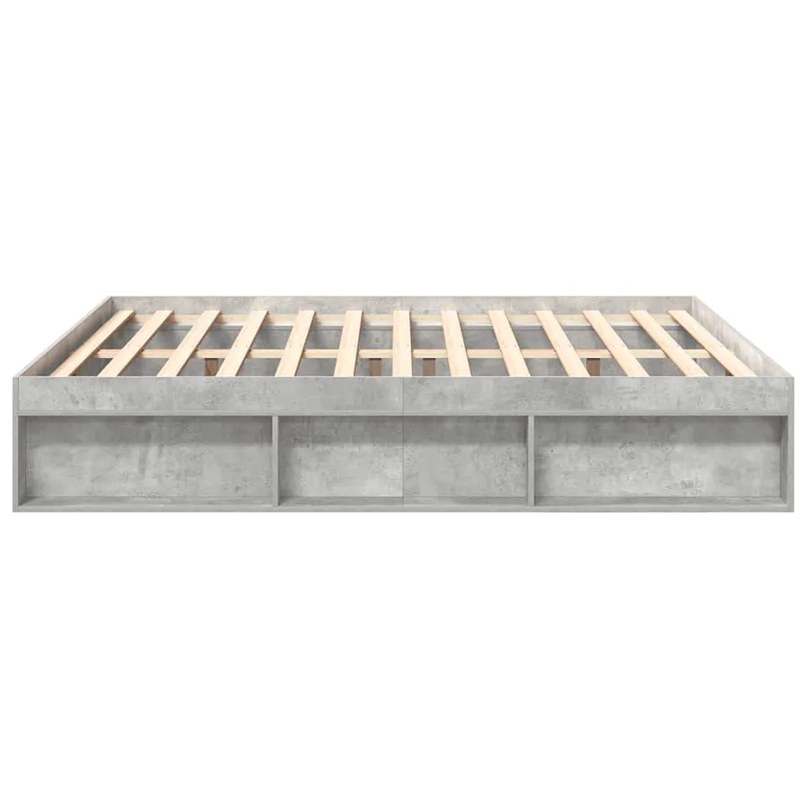 Cadre de lit sans matelas gris béton 200x200 cm - 6