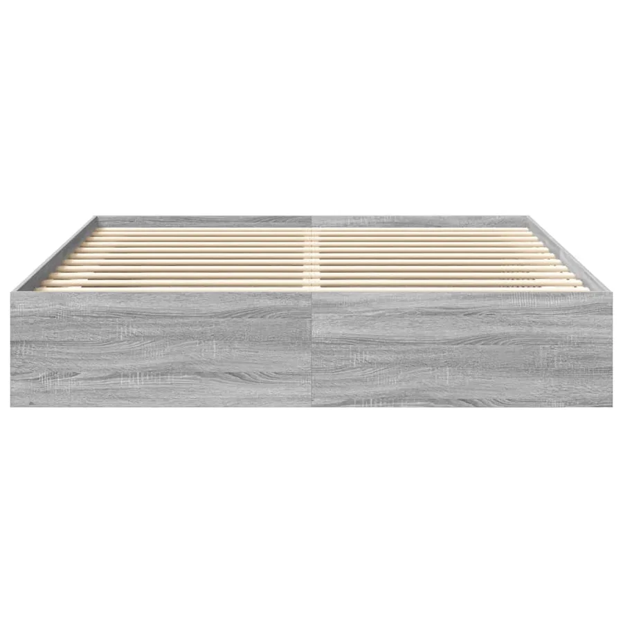 Cadre de lit sans matelas sonoma gris 200x200 cm - 5