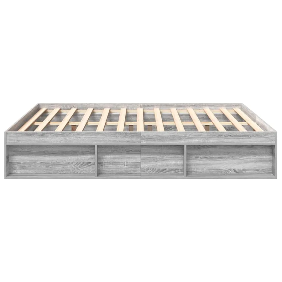 Cadre de lit sans matelas sonoma gris 200x200 cm - 6
