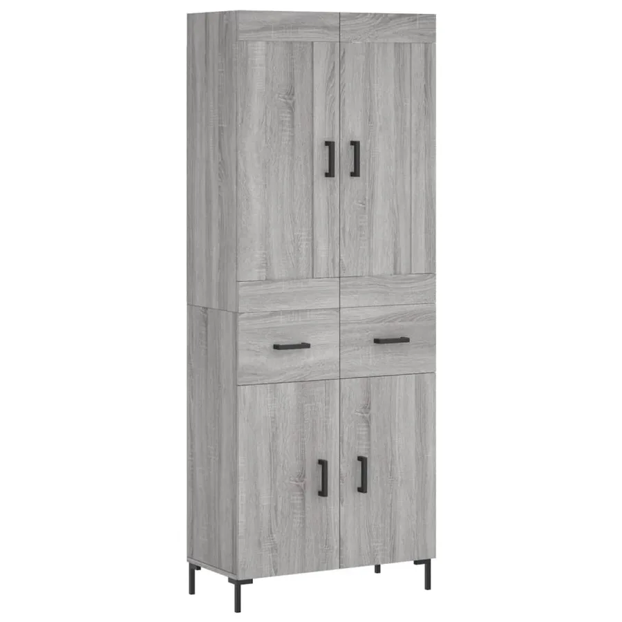 Buffet haut Sonoma gris 69,5x34x180 cm Bois d'ingénierie - 2
