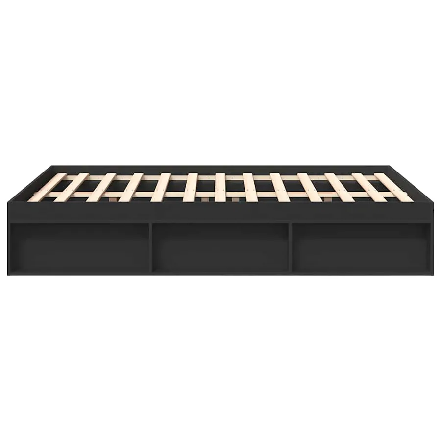 Cadre de lit sans matelas noir 150x200 cm - 6