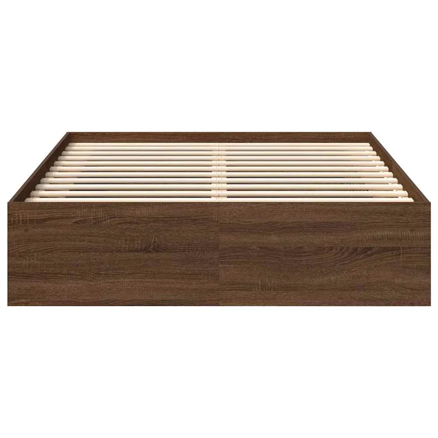 Cadre de lit sans matelas chêne marron 140x200 cm - 5