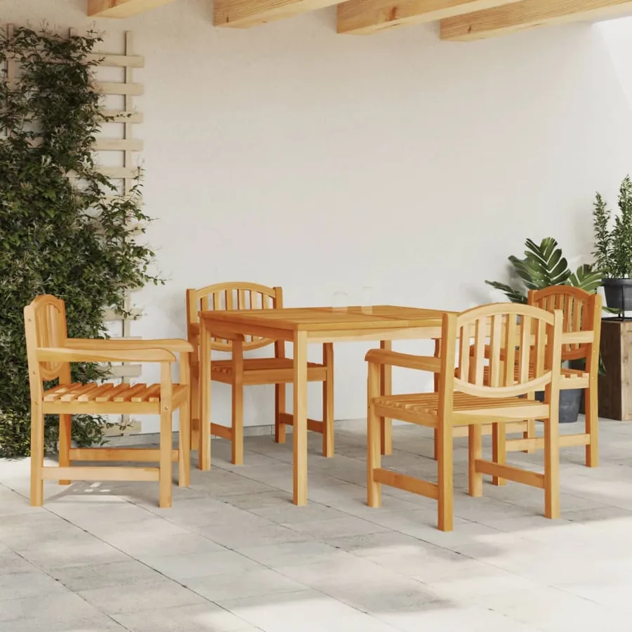 Ensemble à manger de jardin 5pcs Bois de teck massif