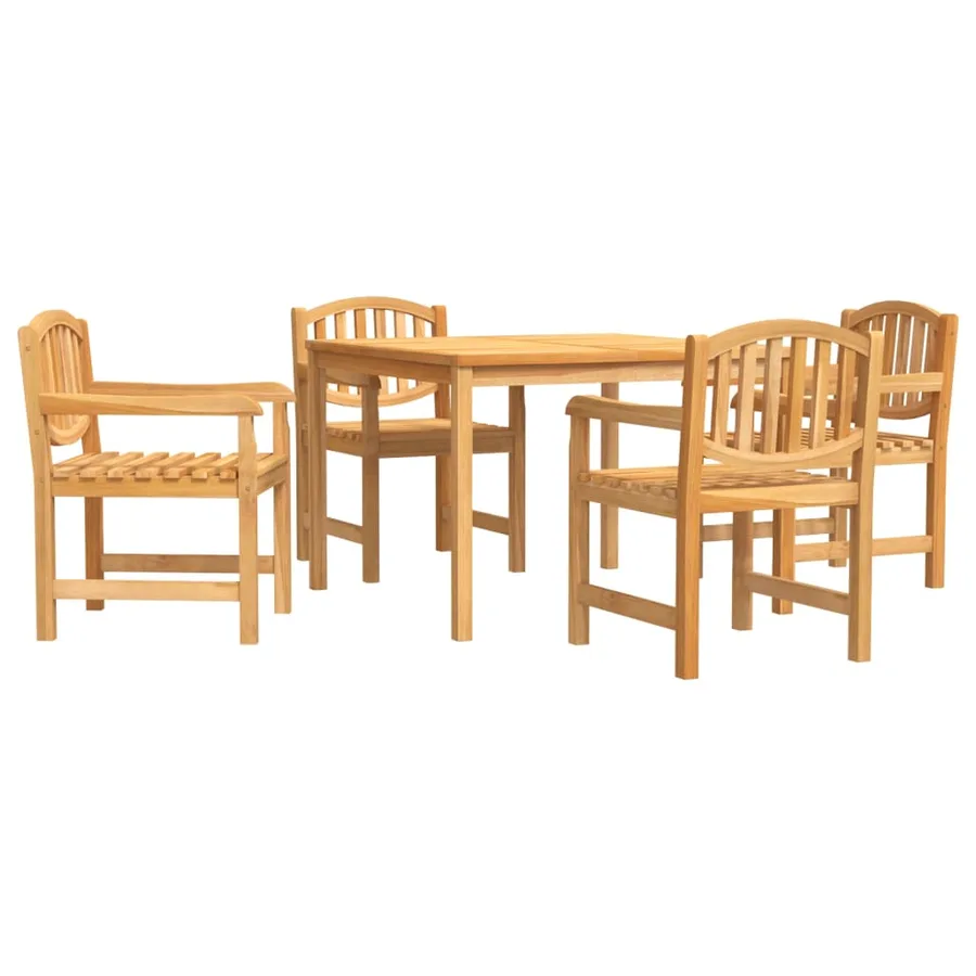 Ensemble à manger de jardin 5pcs Bois de teck massif - 2