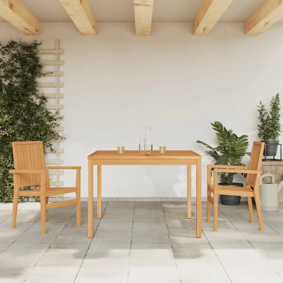 Ensemble à manger de jardin 3 pcs Bois de teck massif