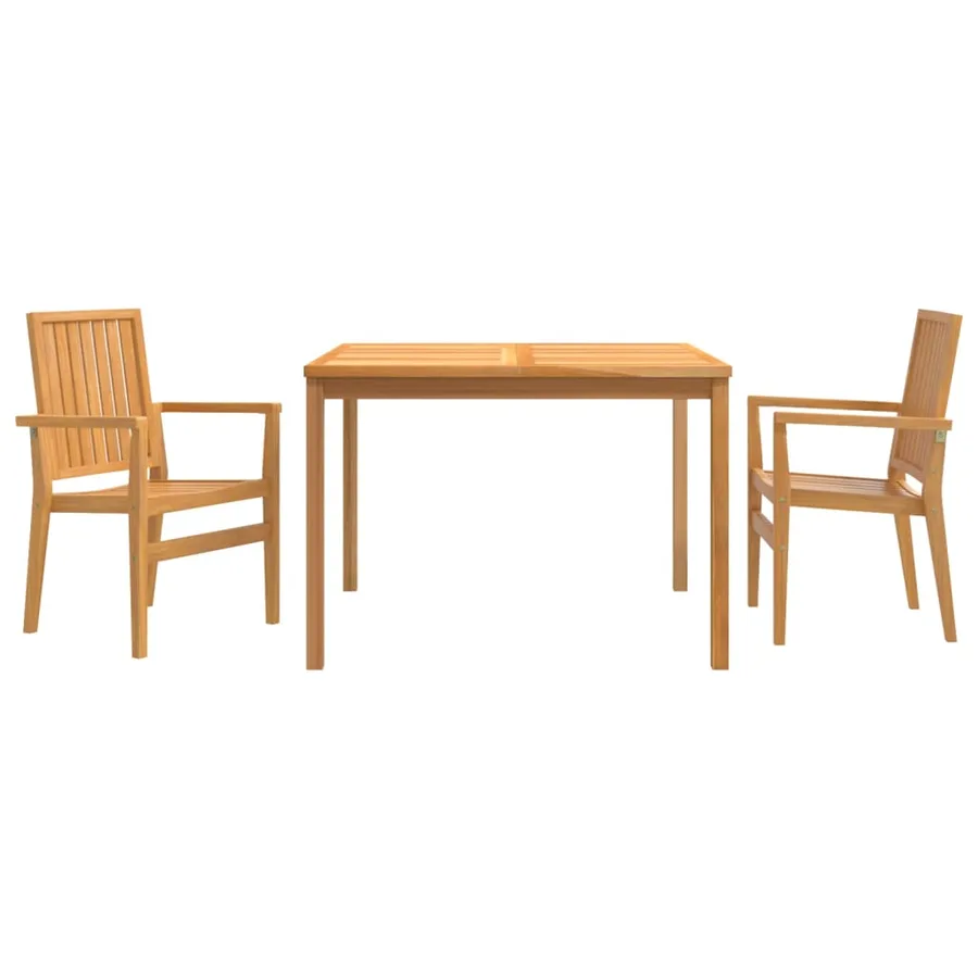 Ensemble à manger de jardin 3 pcs Bois de teck massif - 2