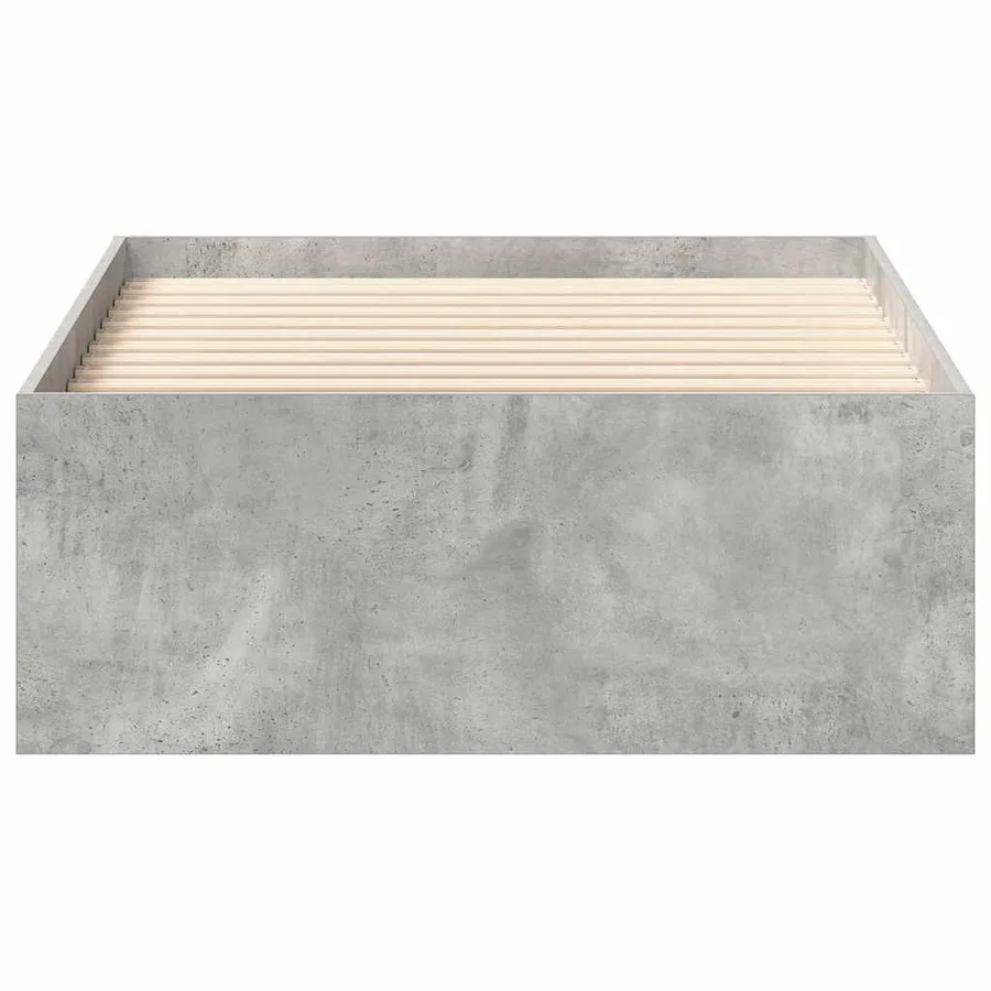 Cadre de lit sans matelas gris béton 90x200 cm - 5