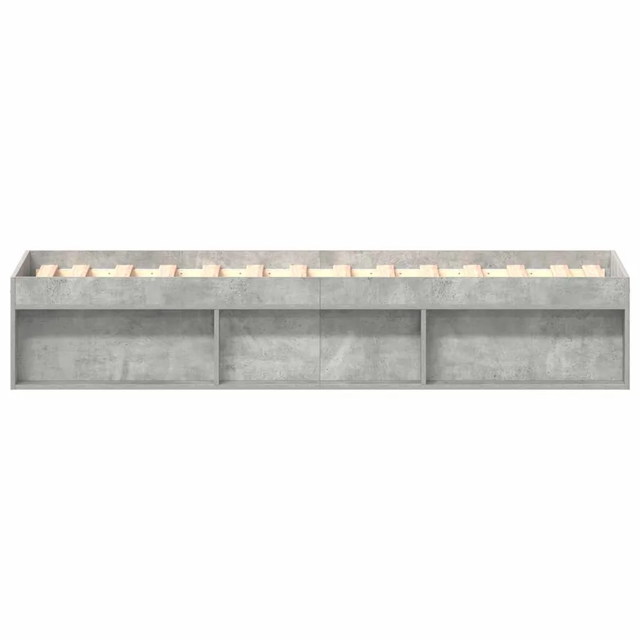Cadre de lit sans matelas gris béton 90x200 cm - 6