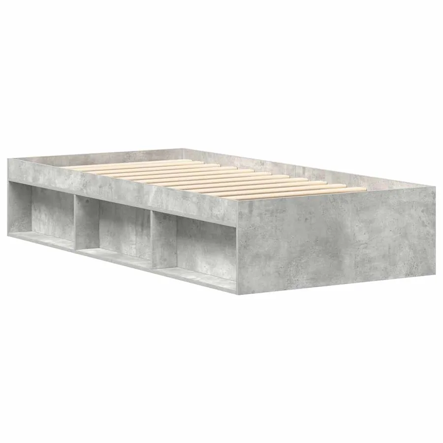 Cadre de lit sans matelas gris béton 90x200 cm - 7