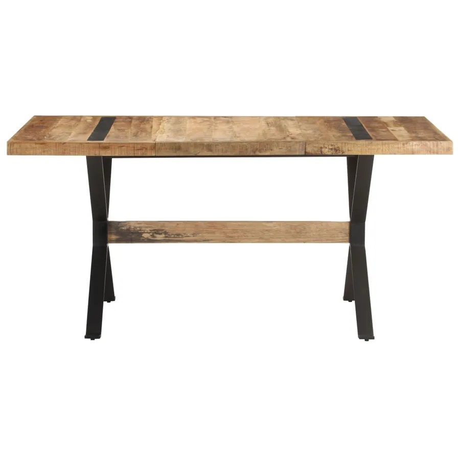 Table de salle à manger 160x80x76 cm Bois de manguier brut - 2
