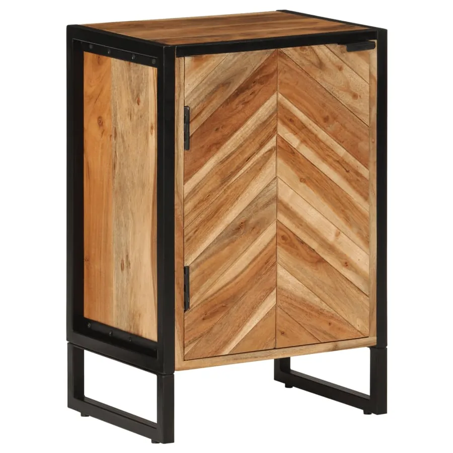 Armoire de salle de bain bois massif d'acacia et fer - 12
