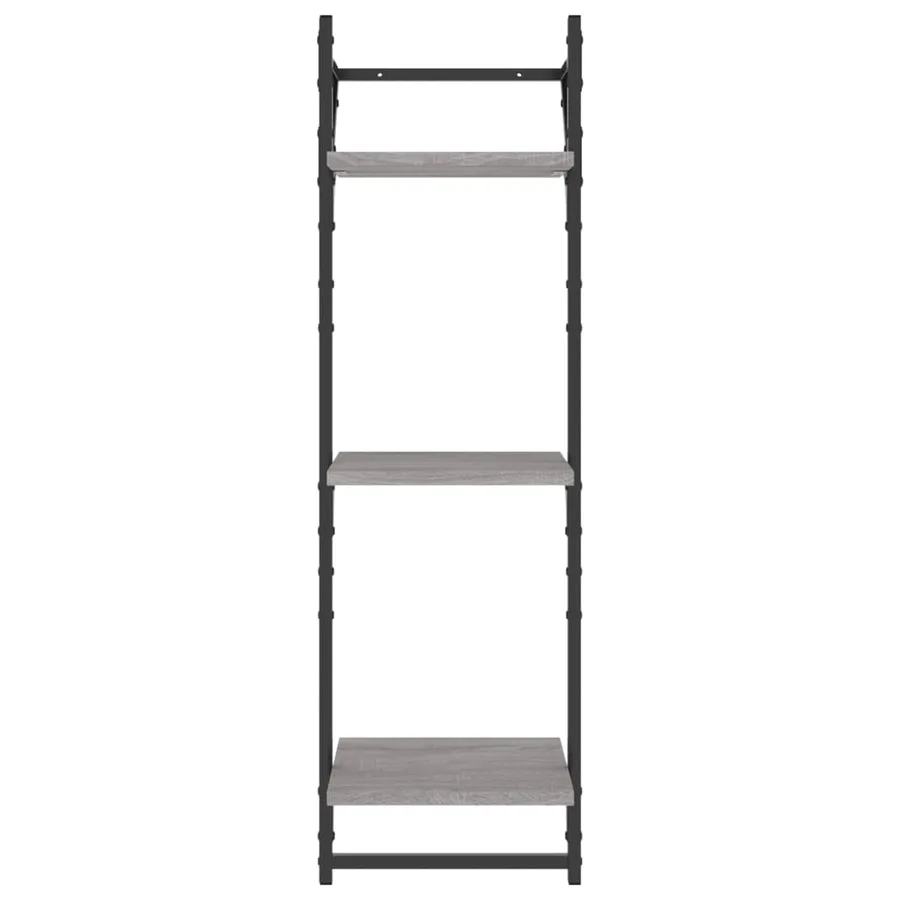 Ensemble d'étagères murales avec barres 6 pcs sonoma gris - 8