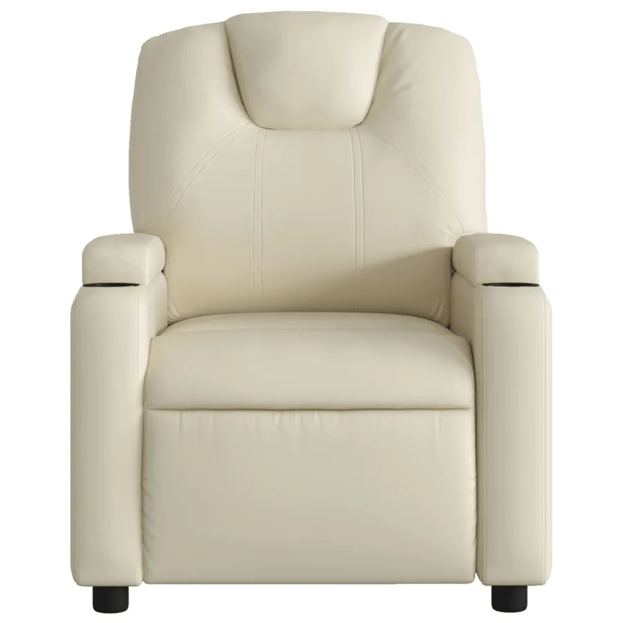 Fauteuil inclinable en similicuir crème - 6
