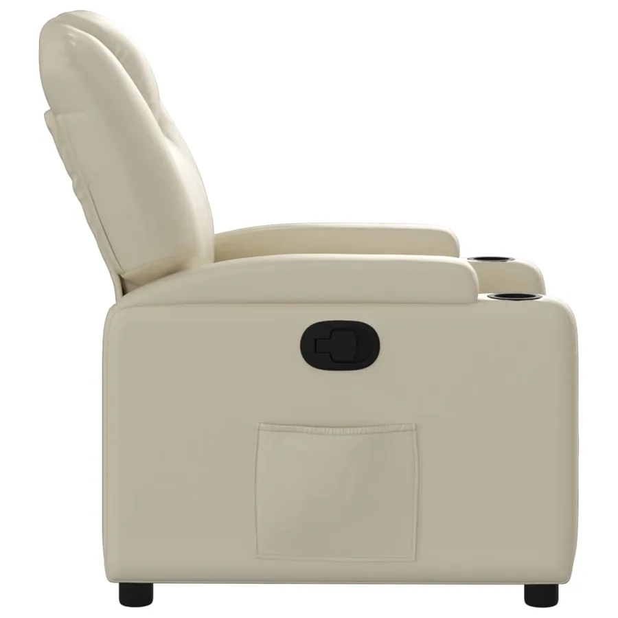 Fauteuil inclinable en similicuir crème - 7