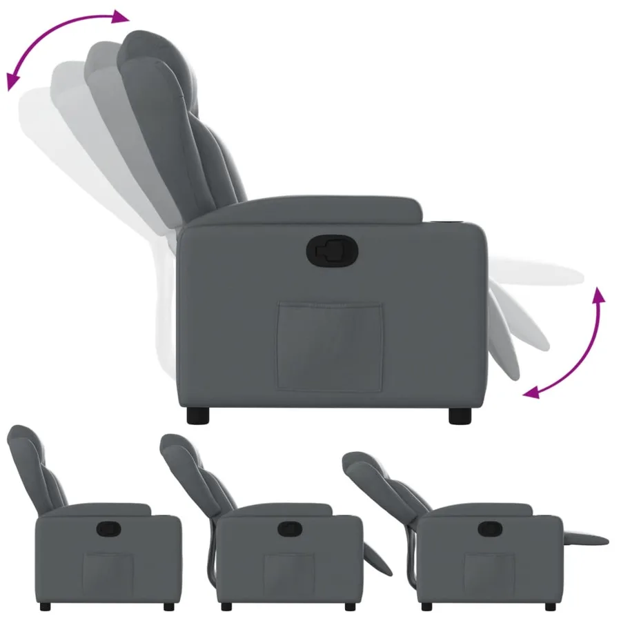 Fauteuil inclinable Gris Similicuir - 6