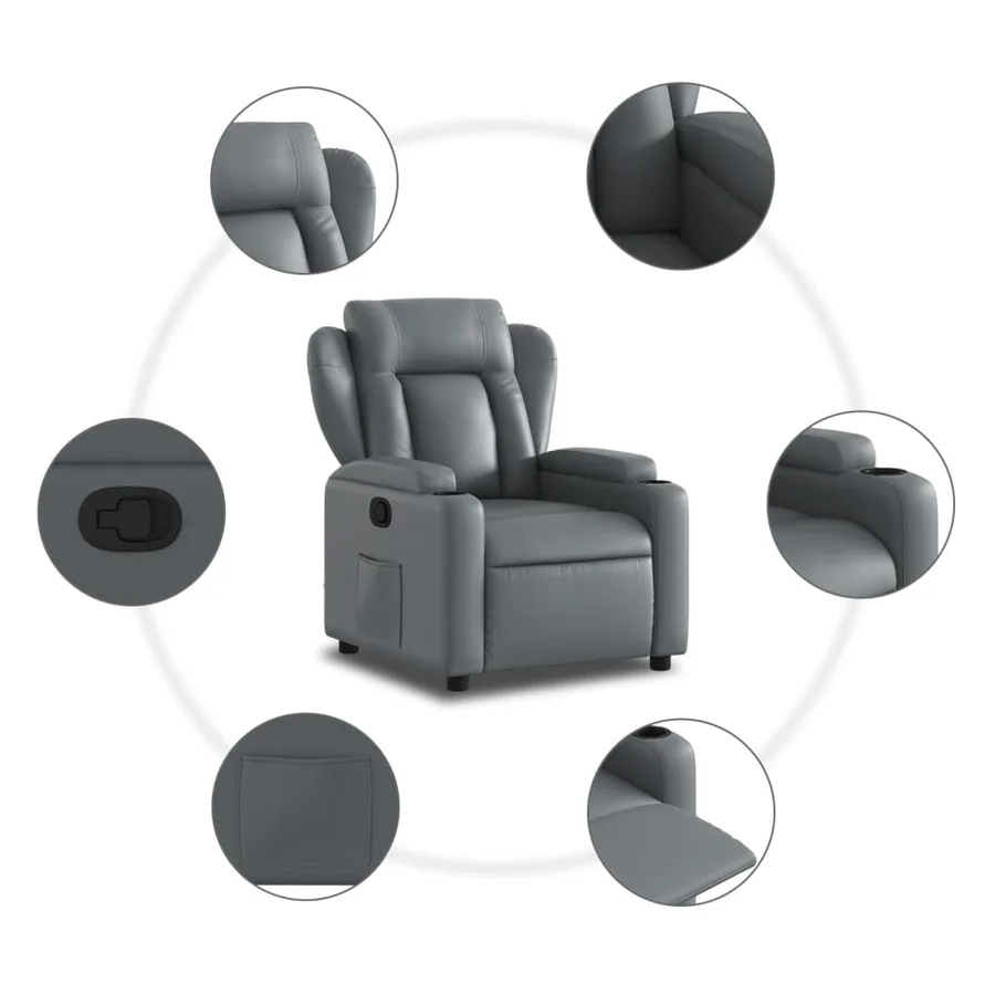 Fauteuil inclinable Gris Similicuir - 7