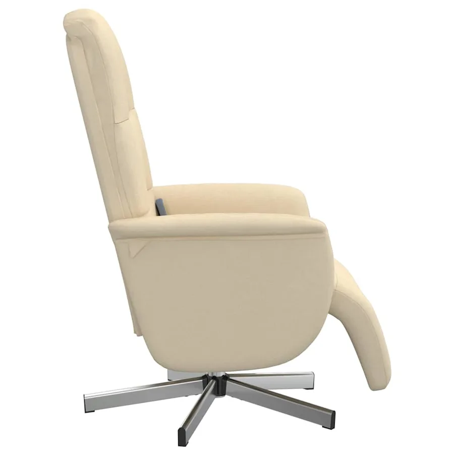 Fauteuil inclinable de massage avec repose-pieds crème tissu - 5