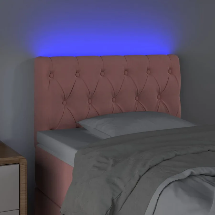 Tête de lit à LED Rose 80x7x78/88 cm Velours - 3