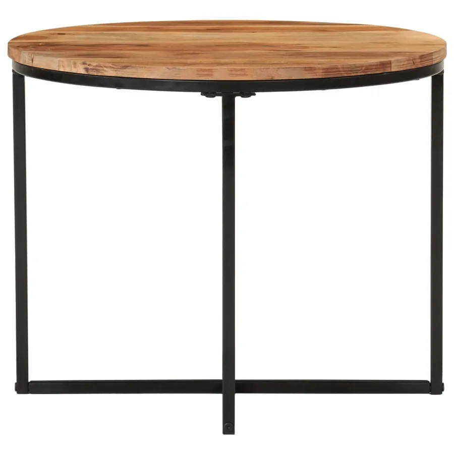 Table basse 55x55x45 cm bois massif acacia et fer - 2